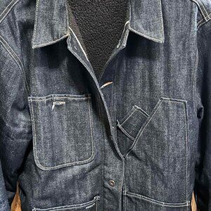 Tellas Large Denim Sherpa Lined jacket